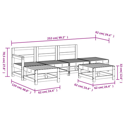 6 Piece Garden Lounge Set Impregnated Wood Pine