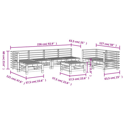 8 Piece Garden Lounge Set Solid Wood Douglas