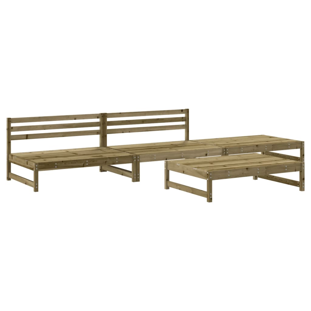 4 Piece Garden Lounge Set Impregnated Wood Pine