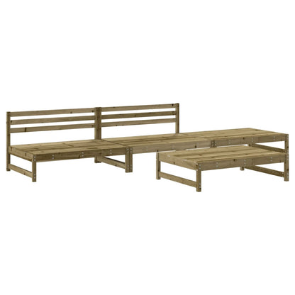 4 Piece Garden Lounge Set Impregnated Wood Pine