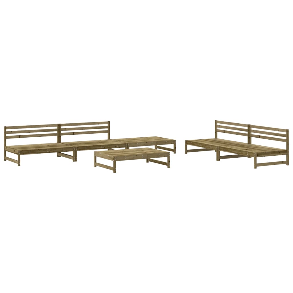 6 Piece Garden Lounge Set Impregnated Wood Pine