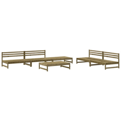 6 Piece Garden Lounge Set Impregnated Wood Pine