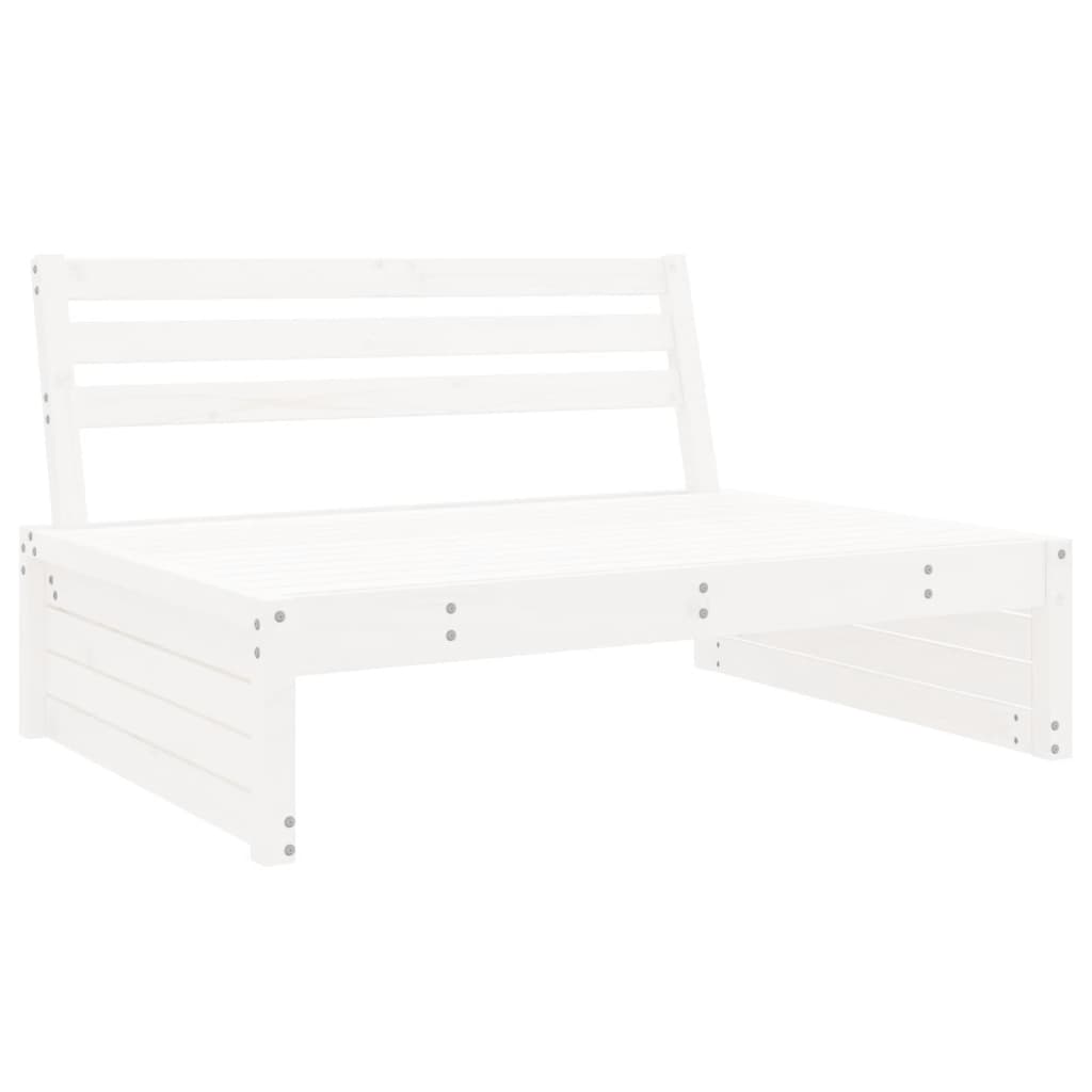 2 Piece Garden Lounge Set White Solid Wood Pine