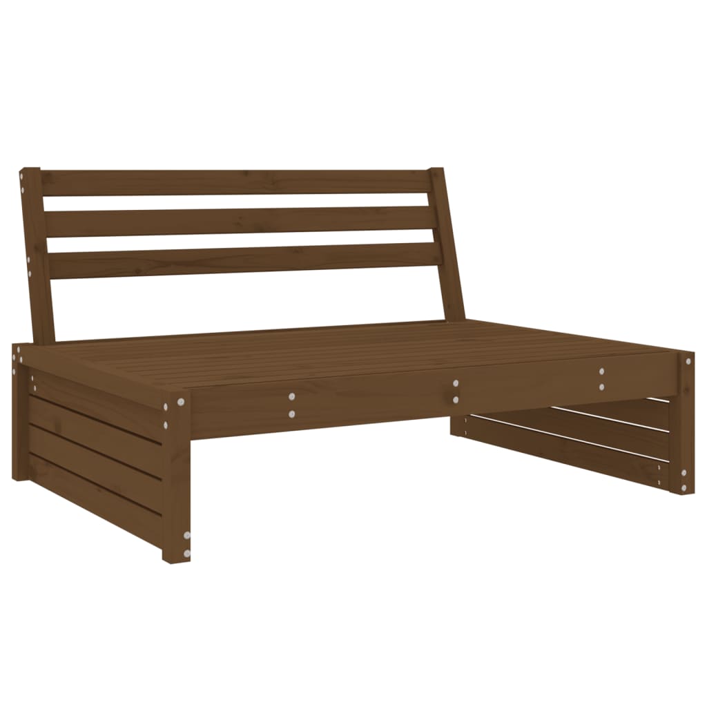 2 Piece Garden Lounge Set Honey Brown Solid Wood Pine