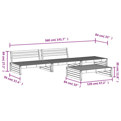 4 Piece Garden Lounge Set Solid Wood Douglas