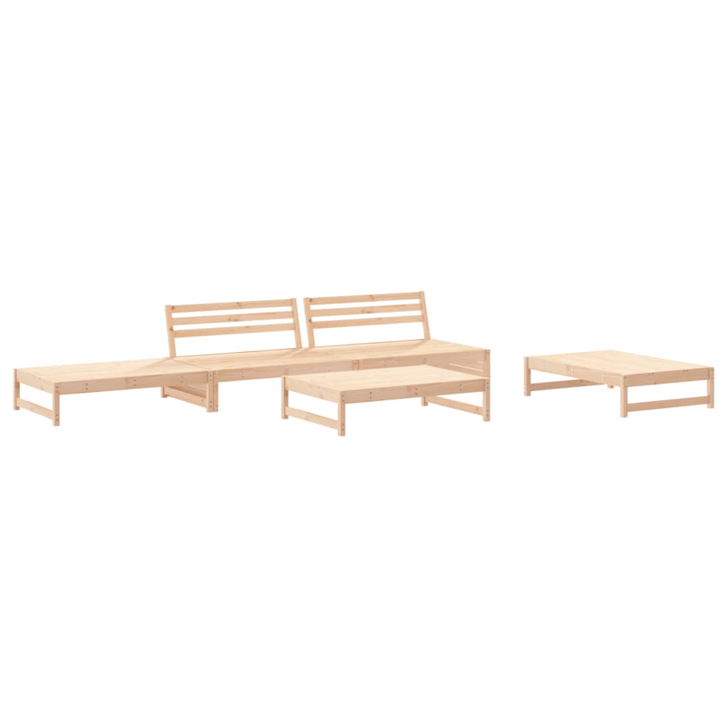 5 Piece Garden Lounge Set Solid Wood Pine