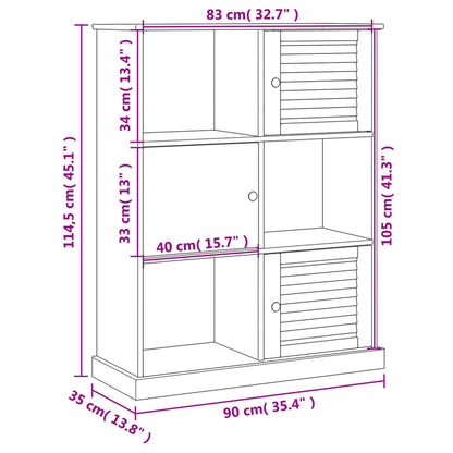 Bookcase VIGO 90x35x114.5 cm Solid Wood Pine