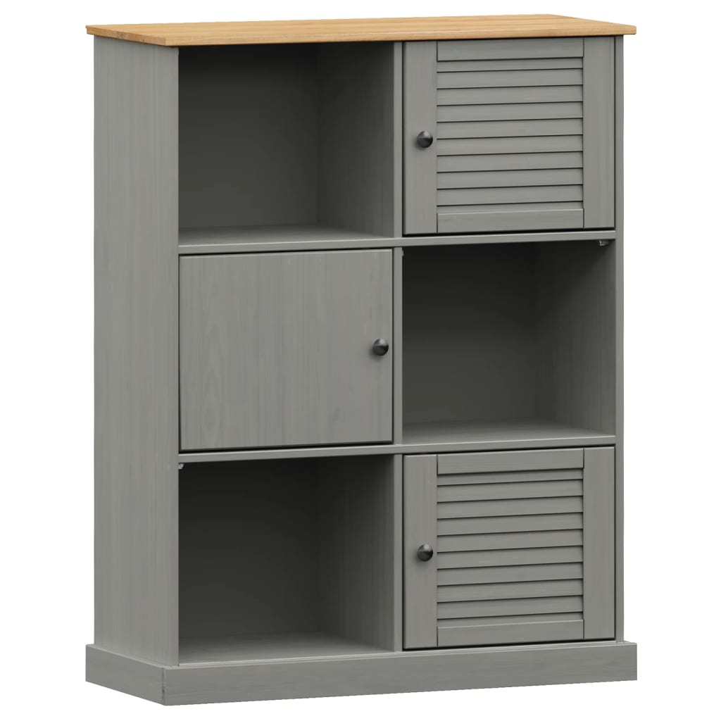 Bookcase VIGO Grey 90x35x114.5 cm Solid Wood Pine