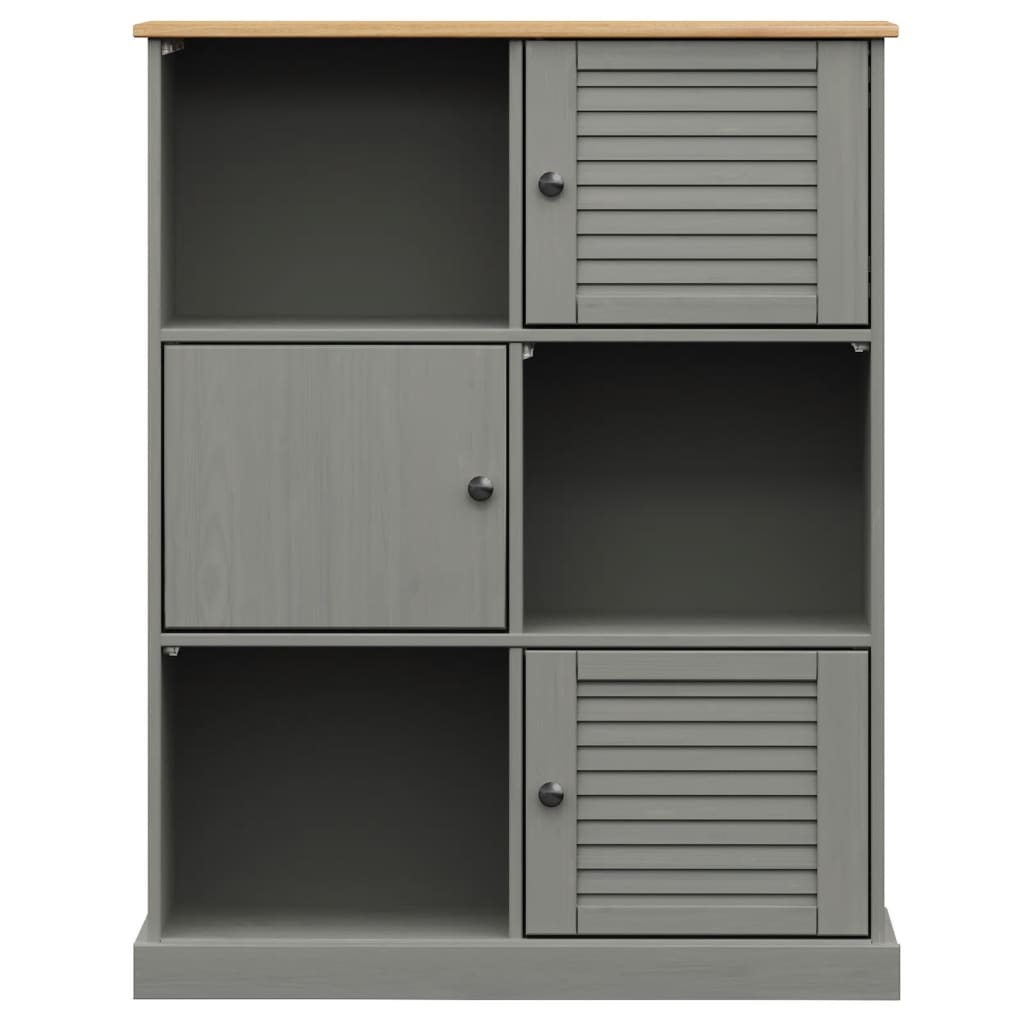 Bookcase VIGO Grey 90x35x114.5 cm Solid Wood Pine