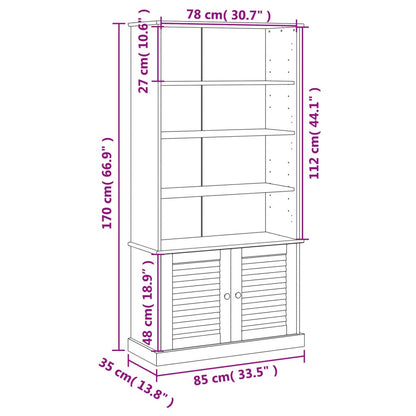 Bookcase VIGO 85x35x170 cm Solid Wood Pine