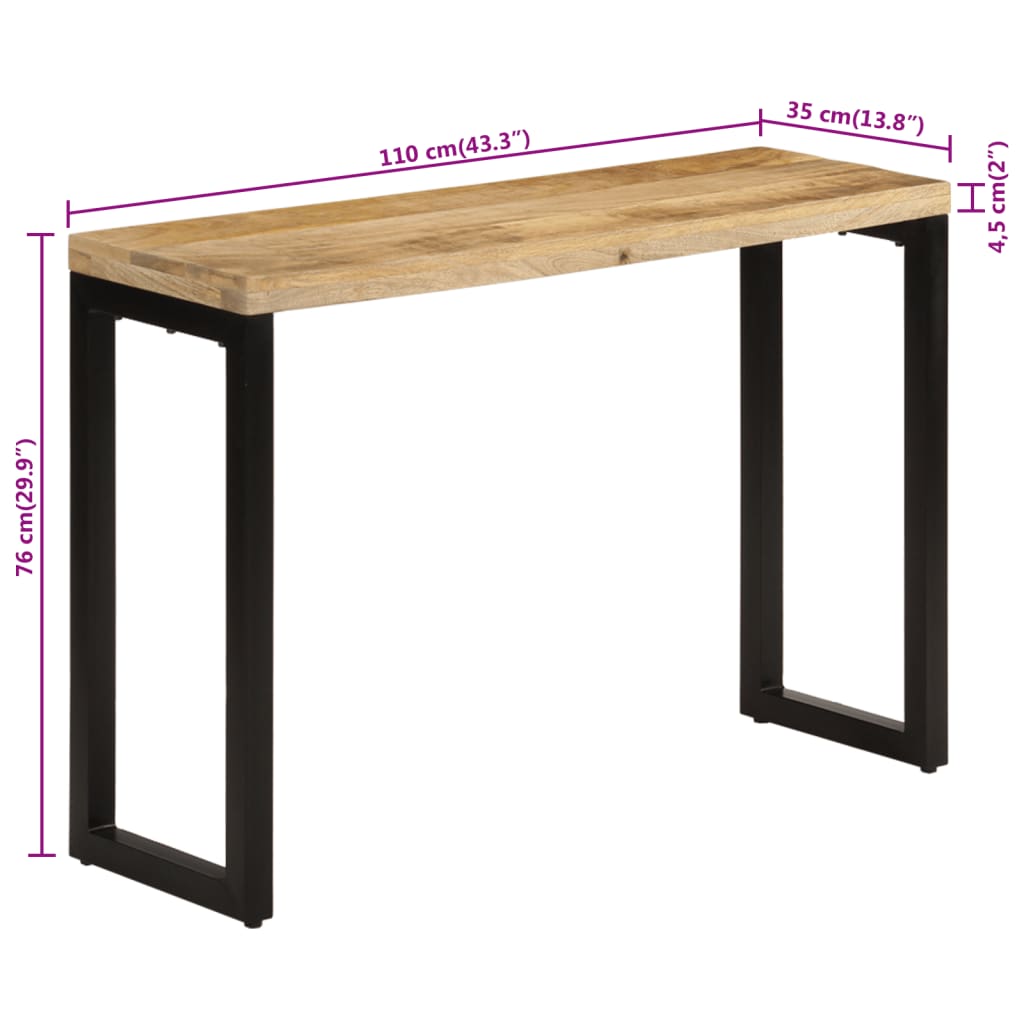 Console Table 110x35x76 cm Solid Rough Wood Mango