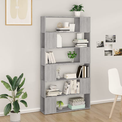 Book Cabinet/Room Divider Grey Sonoma 100x24x188 cm