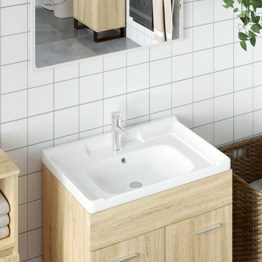 Bathroom Sink White 61x48x23 cm Rectangular Ceramic