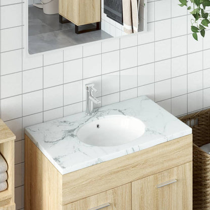 Bathroom Sink White 33x29x16.5 cm Oval Ceramic