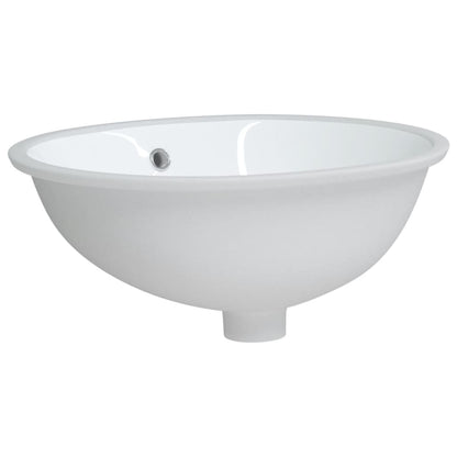 Bathroom Sink White 47x39x21 cm Oval Ceramic