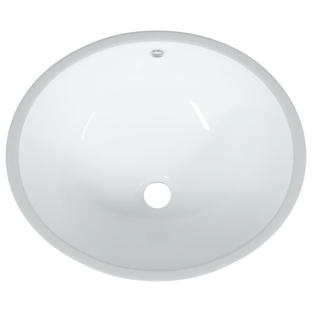 Bathroom Sink White 47x39x21 cm Oval Ceramic