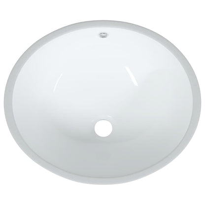 Bathroom Sink White 47x39x21 cm Oval Ceramic