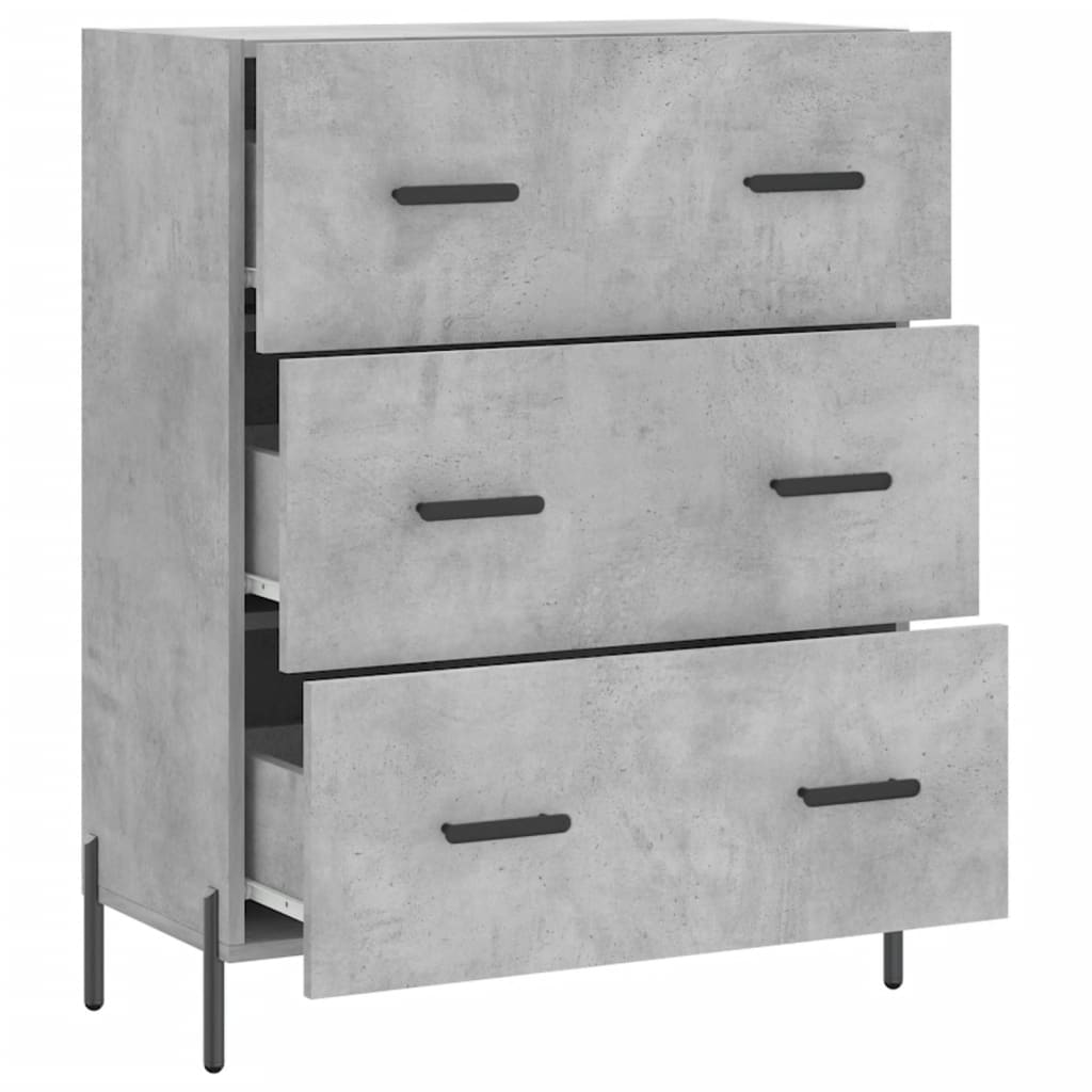 Sideboard Concrete Grey 69.5x34x90 cm Engineered Wood