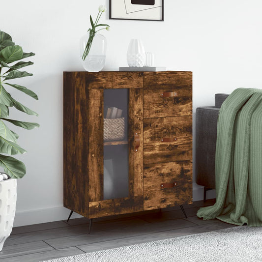 Sideboard Smoked Oak 69.5x34x90 cm Engineered Wood