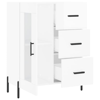 Sideboard High Gloss White 69.5x34x90 cm Engineered Wood