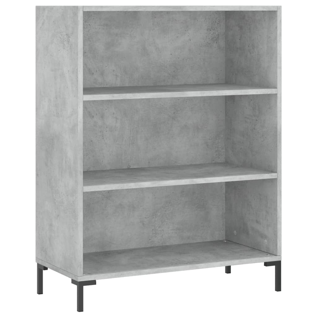 Bookcase Concrete Grey 69.5x32.5x90 cm Engineered Wood