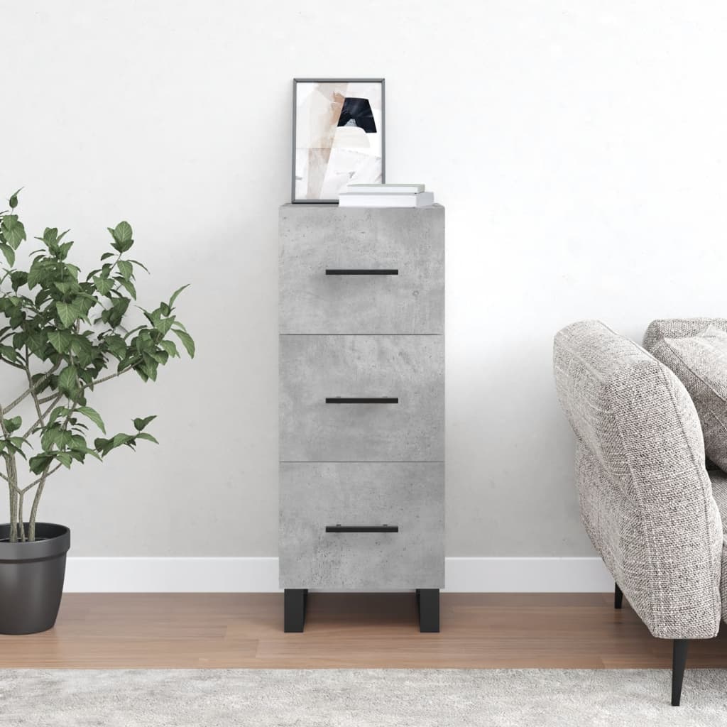 Sideboard Concrete Grey 34.5x34x90 cm Engineered Wood