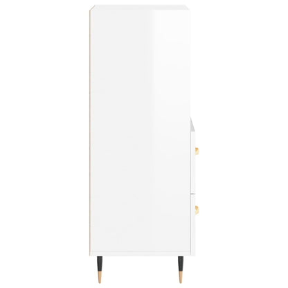 Sideboard High Gloss White 34.5x34x90 cm Engineered Wood