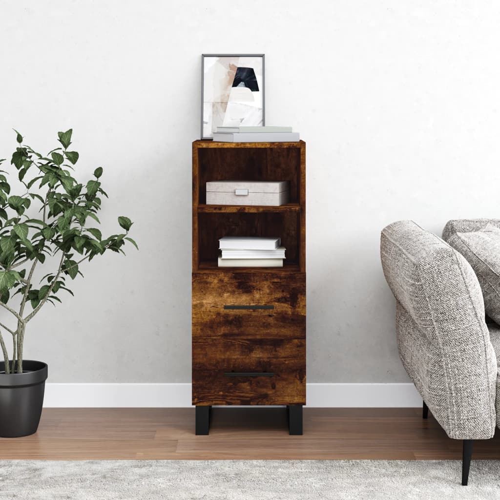 Sideboard Smoked Oak 34.5x34x90 cm Engineered Wood