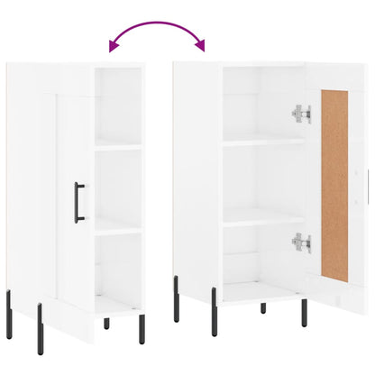 Sideboard High Gloss White 34.5x34x90 cm Engineered Wood