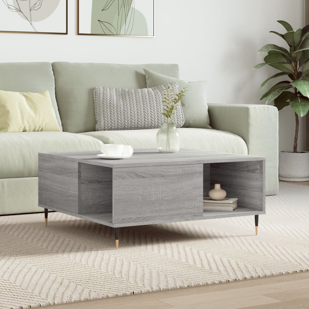 Coffee Table Grey Sonoma 80x80x36.5 cm Engineered Wood