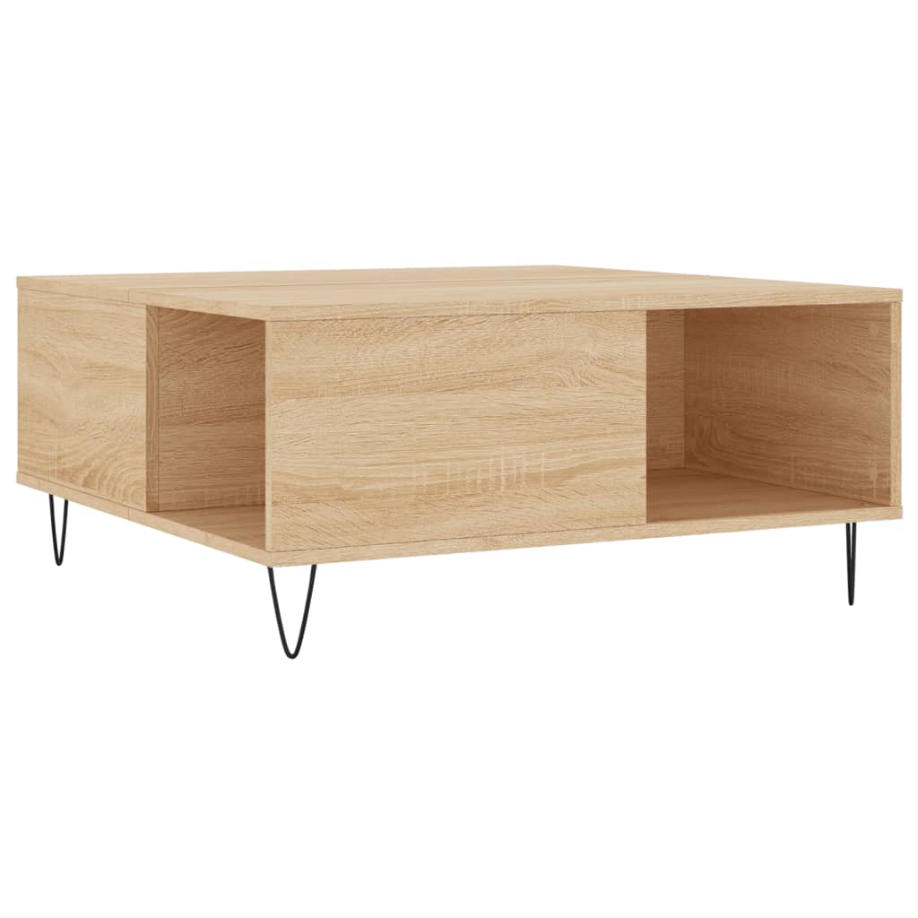 Coffee Table Sonoma Oak 80x80x36.5 cm Engineered Wood