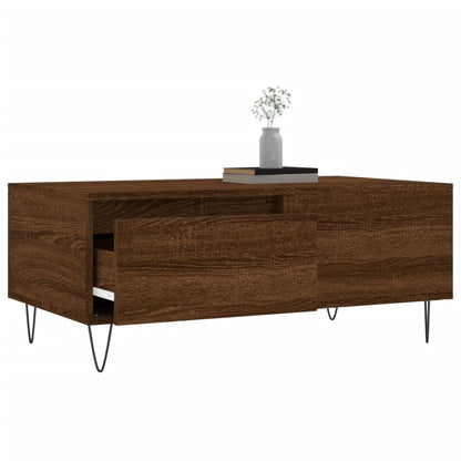 Coffee Table Brown Oak 90x50x36.5 cm Engineered Wood