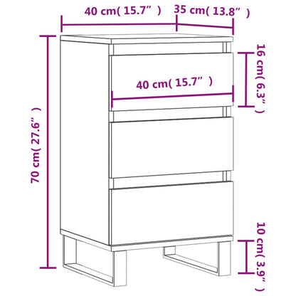 Sideboard White 40x35x70 cm Engineered Wood