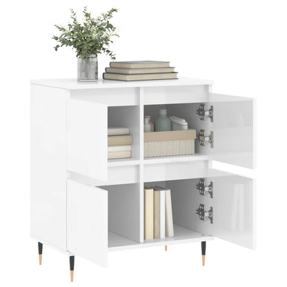 Sideboard High Gloss White 60x35x70 cm Engineered Wood
