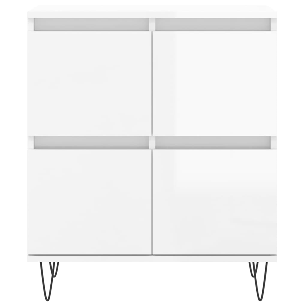 Sideboard High Gloss White 60x35x70 cm Engineered Wood