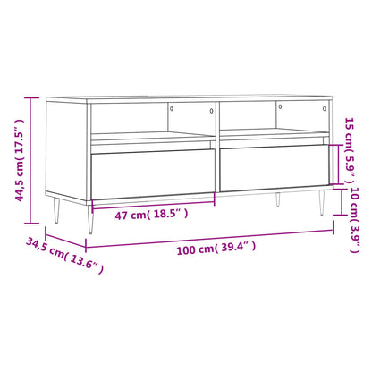 TV Cabinet Concrete Grey 100x34.5x44.5 cm Engineered Wood