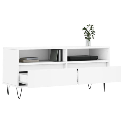 TV Cabinet White 100x34.5x44.5 cm Engineered Wood