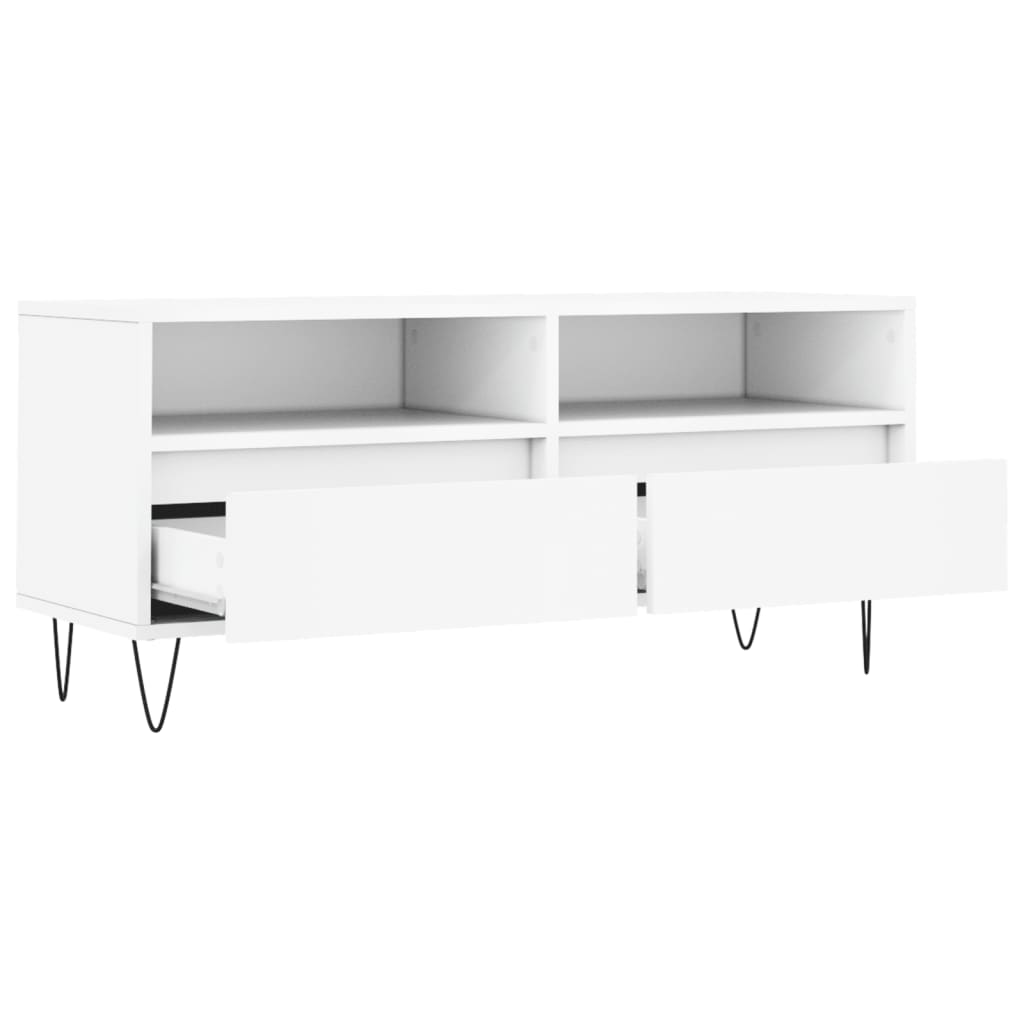 TV Cabinet White 100x34.5x44.5 cm Engineered Wood