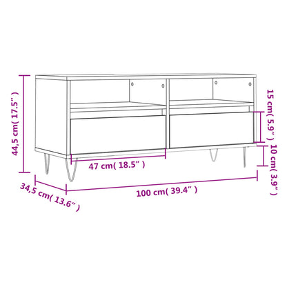 TV Cabinet White 100x34.5x44.5 cm Engineered Wood