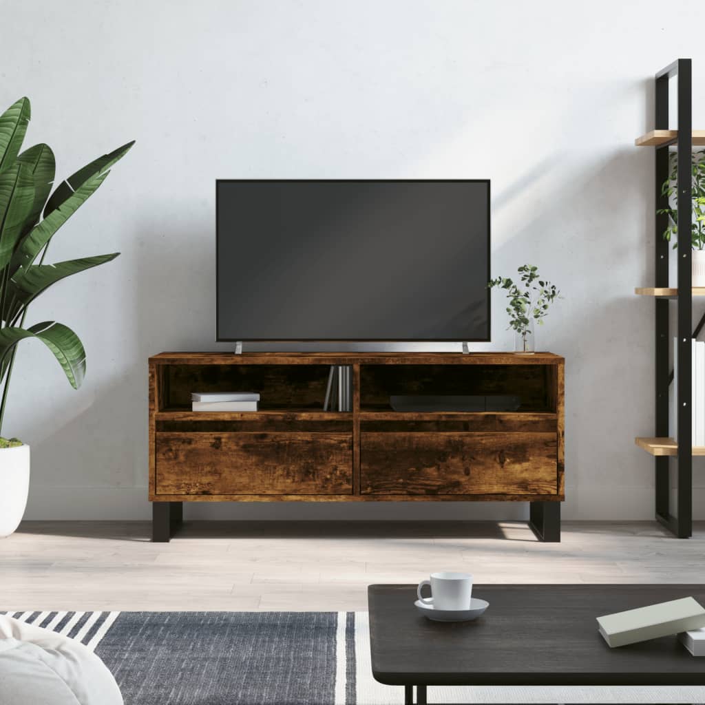 TV Cabinet Smoked Oak 100x34.5x44.5 cm Engineered Wood