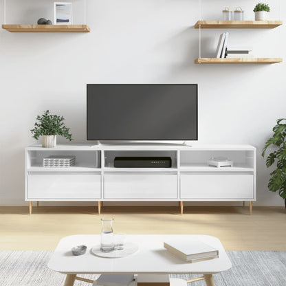 TV Cabinet High Gloss White 150x30x44.5 cm Engineered Wood