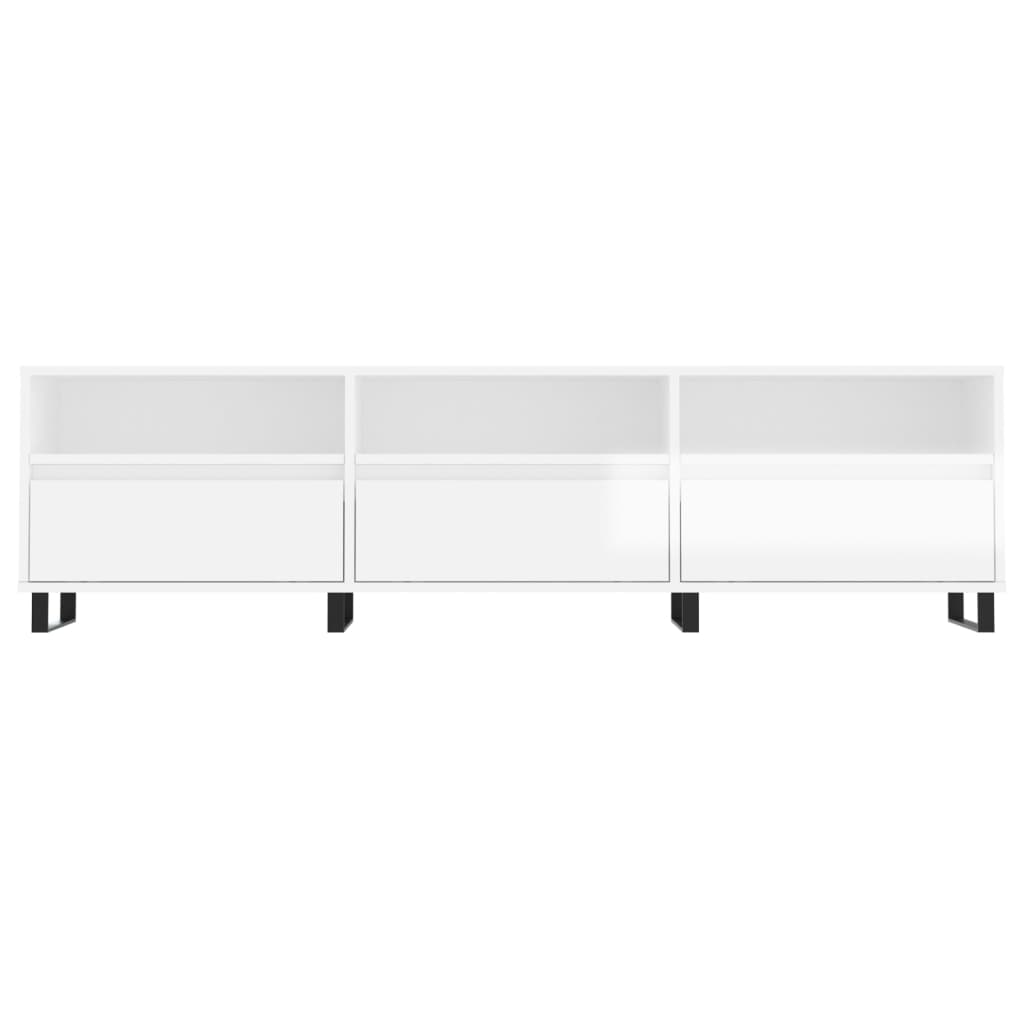 TV Cabinet High Gloss White 150x30x44.5 cm Engineered Wood