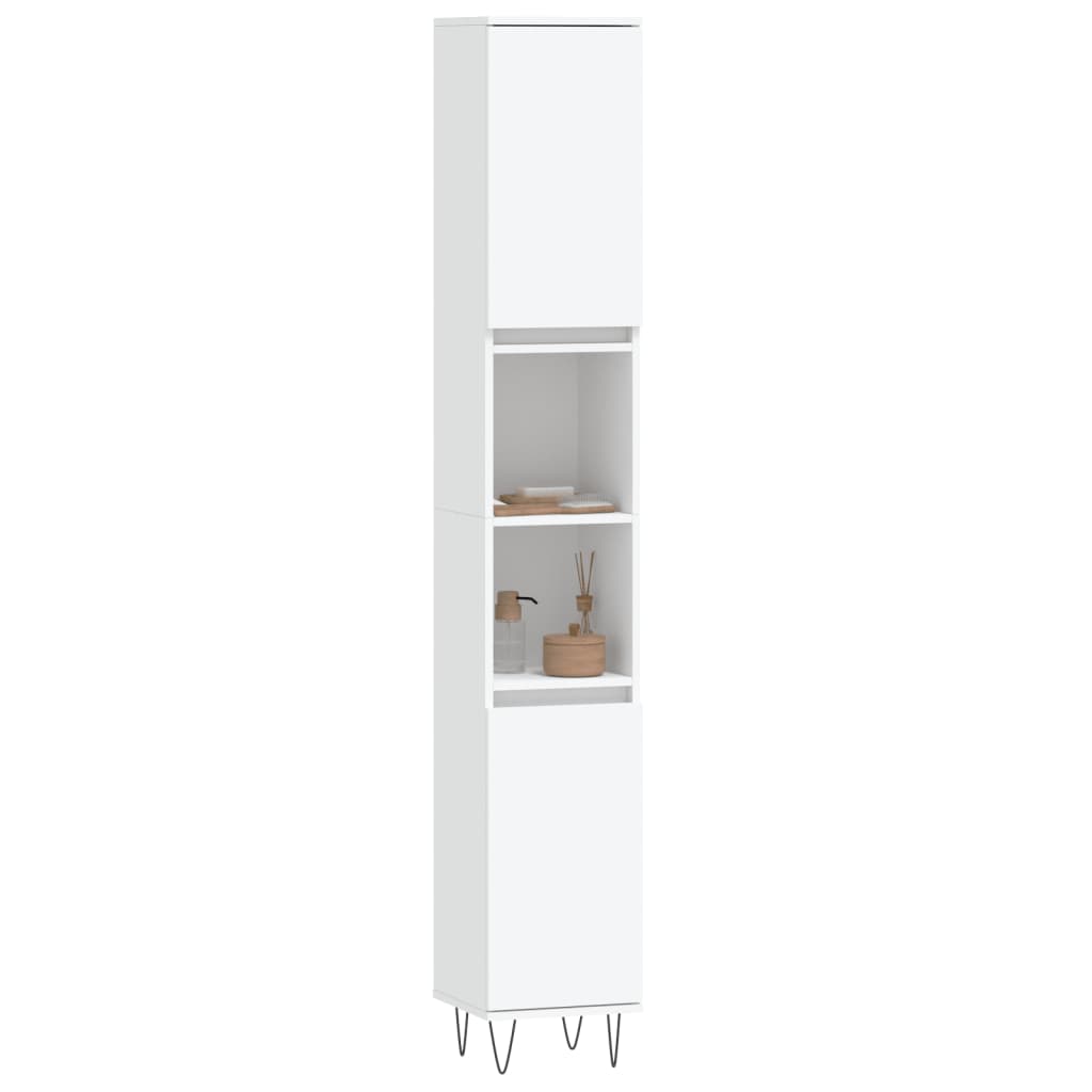 Bathroom Cabinet White 30x30x190 cm Engineered Wood