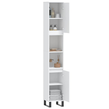 Bathroom Cabinet White 30x30x190 cm Engineered Wood