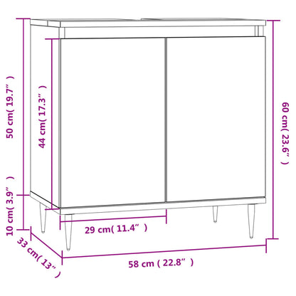 Bathroom Cabinet Sonoma Oak 58x33x60 cm Engineered Wood