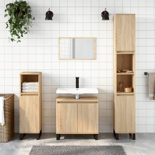 Bathroom Cabinet Sonoma Oak 58x33x60 cm Engineered Wood