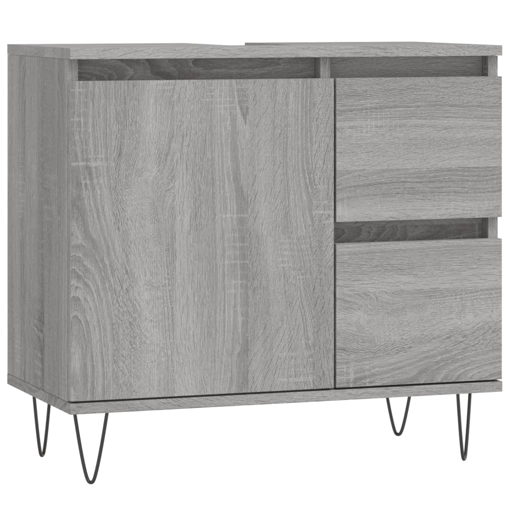 Bathroom Cabinet Grey Sonoma 65x33x60 cm Engineered Wood