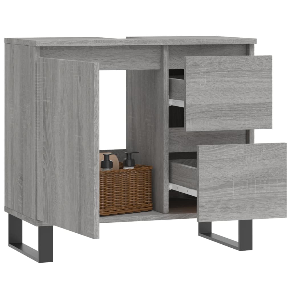 Bathroom Cabinet Grey Sonoma 65x33x60 cm Engineered Wood