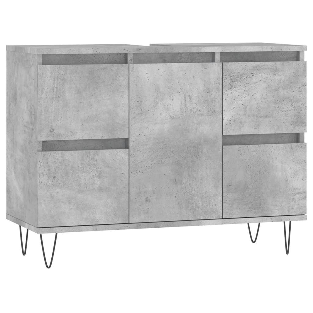 Bathroom Cabinet Concrete Grey 80x33x60 cm Engineered Wood