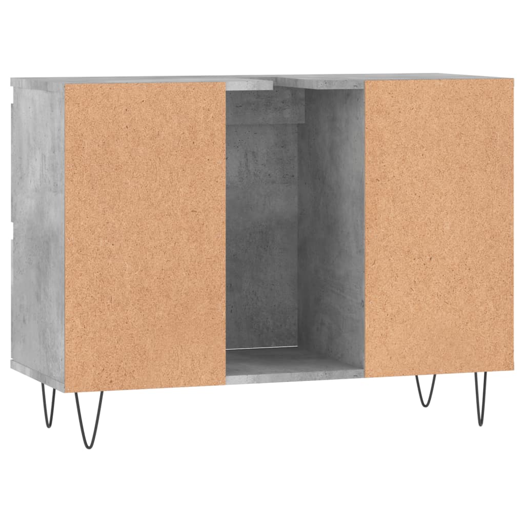 Bathroom Cabinet Concrete Grey 80x33x60 cm Engineered Wood